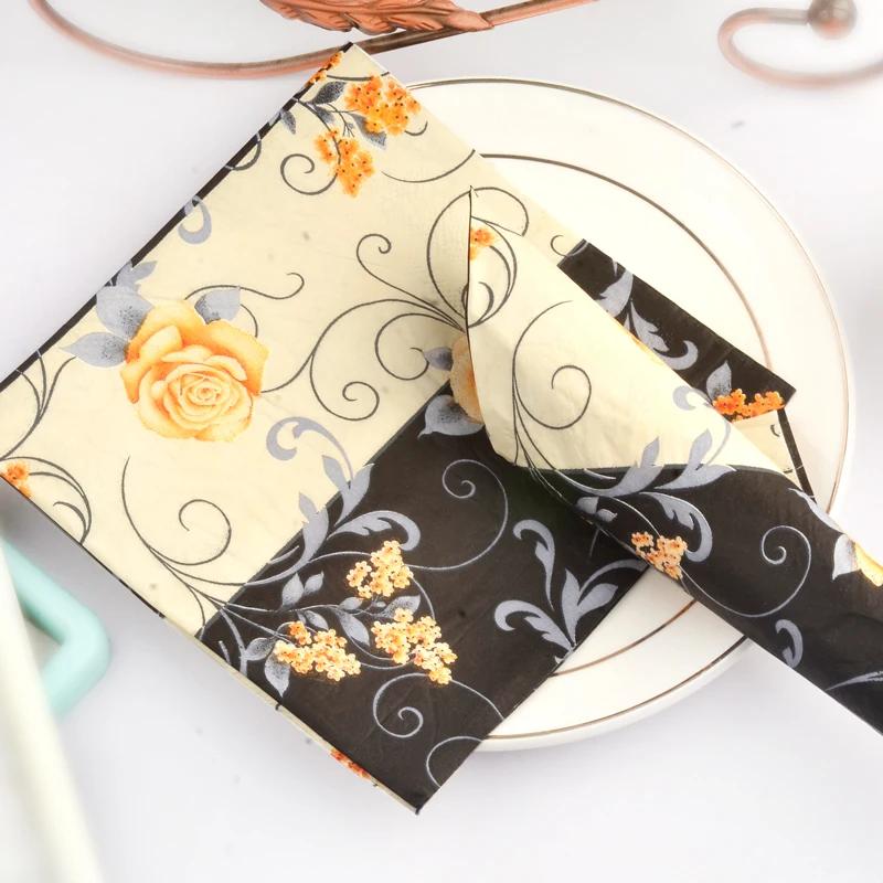 20 stk/pk 33*33 cm 2-lags engangs festserviett blomstermønster