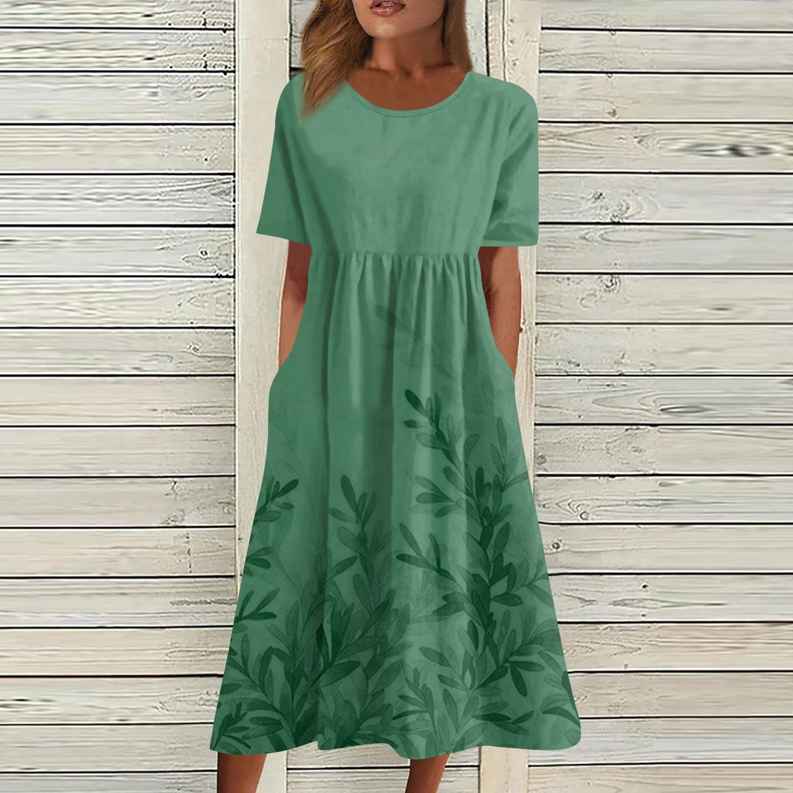 Жен. Повседневные платья Платья с принтами Летние платья С принтами Плиссированные — фото 6