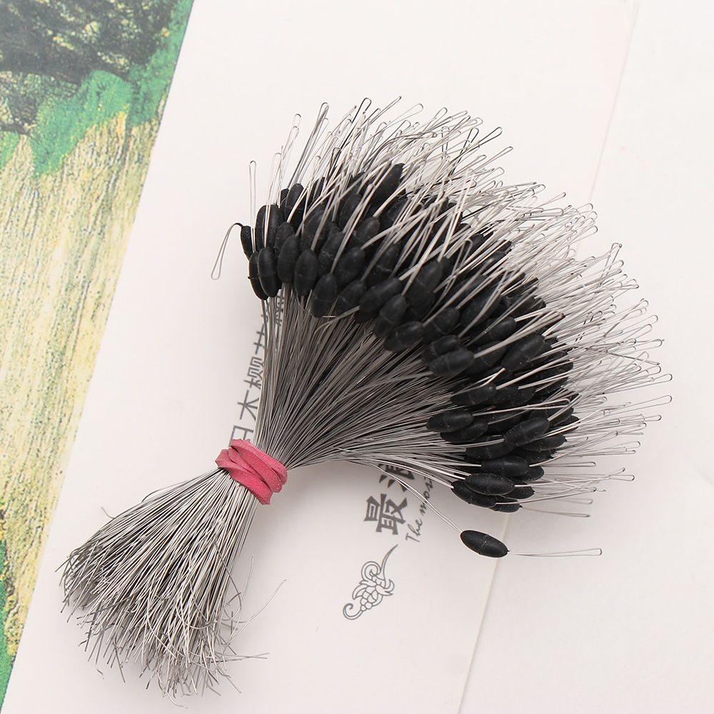 300Pcs Float Fishing Bobber Black Fishing Gear Anti-Strand Space Bean Silicone Connector Fish Line Stopperan