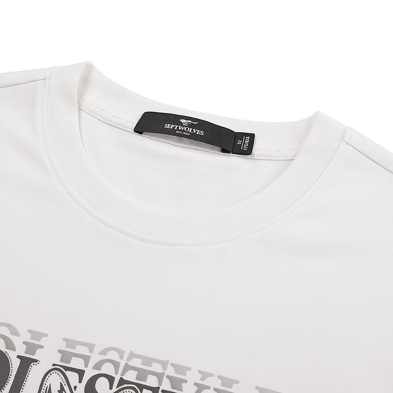 SEPTWOLVES Men's Casual Wolf Head Print Short Sleeve T-shirt