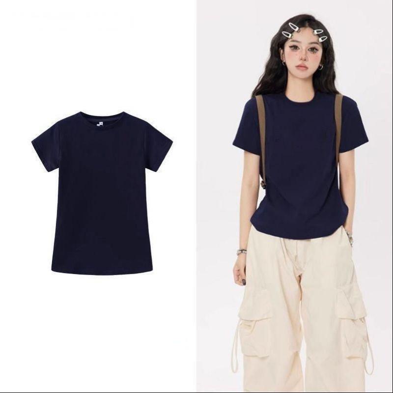 Mens Short Sleeve T Shirt Casual Everyday Cotton Top Slim Fit Solid Color American Style Basic Tee