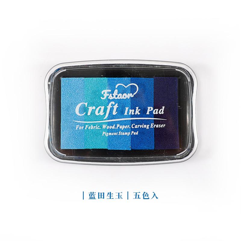 5color Gradient Color Ink Pad Portable Durable for DIY Handbook Invitations Invitations Decorate Children's Finger Painting