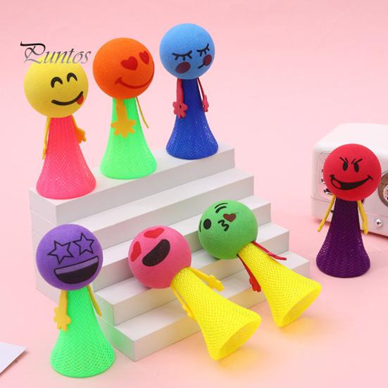 10Pcs Spring Jumping Man Toy Press Kids Bouncing Cartoon Expression Ball Launcher Game Toddlers Boys Girls Kindergarten Party Favors Gift Bag Fillers