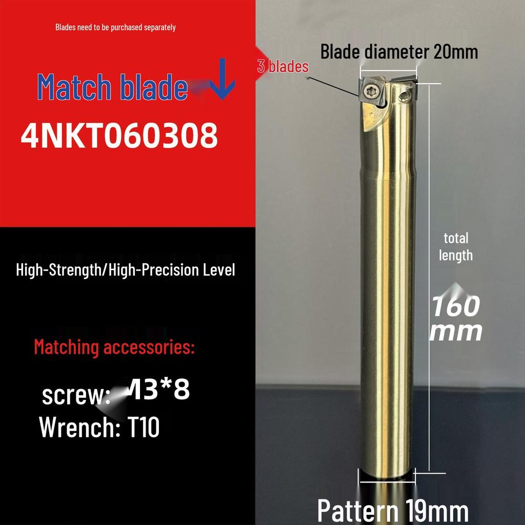Shock-Resistant Fast Feed Milling Cutter Holder with Double-Sided Exn03R Toshiba lnmu0303 Insert for 4NTE90 Roughing.