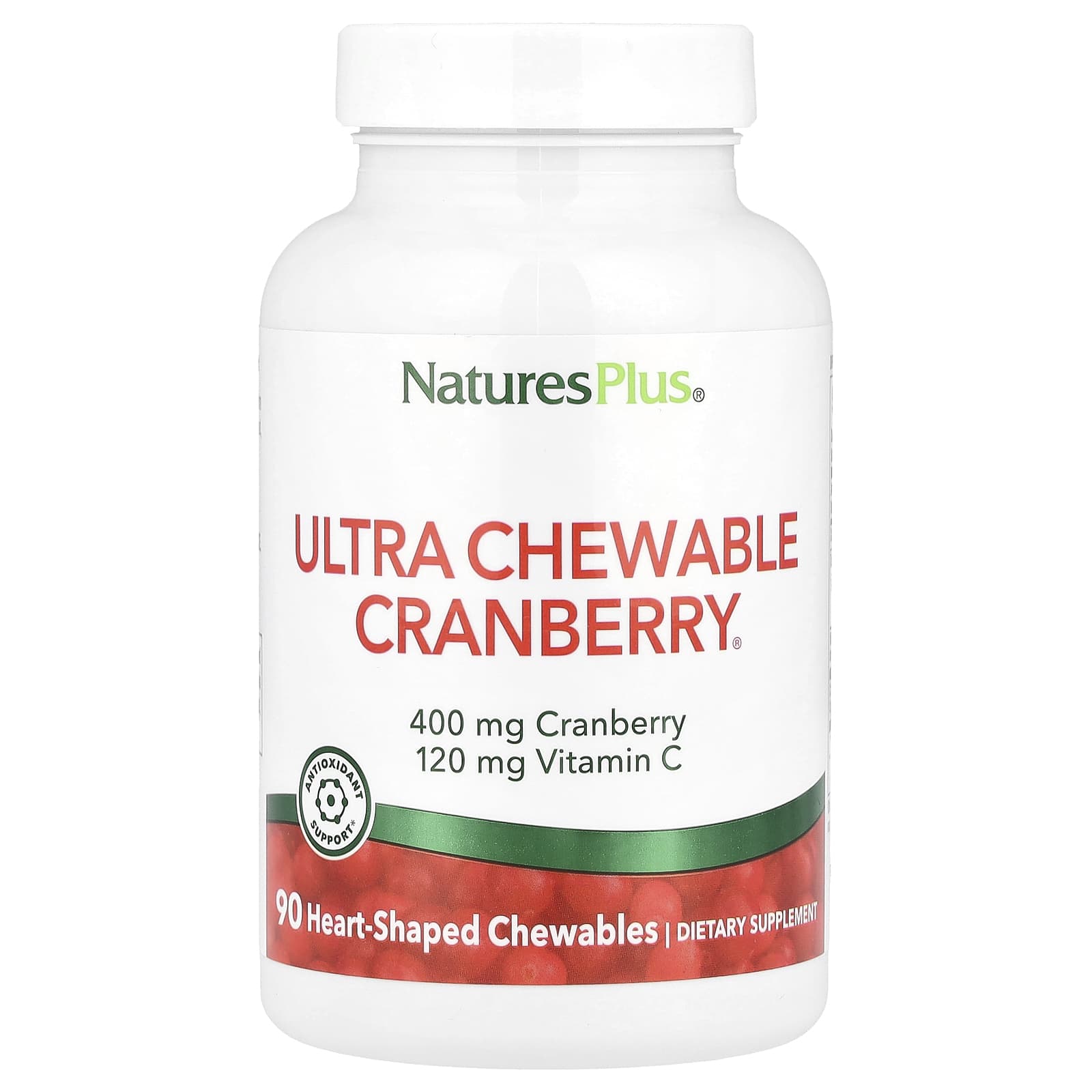 

Ultra Chewable Cranberry®, Heart Shaped Chewables, 90 Tablets