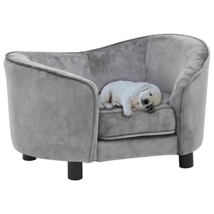 VidaXL Dog Sofa Grey 69x49x40 Cm Plush Sofa for Cat Animals 170941