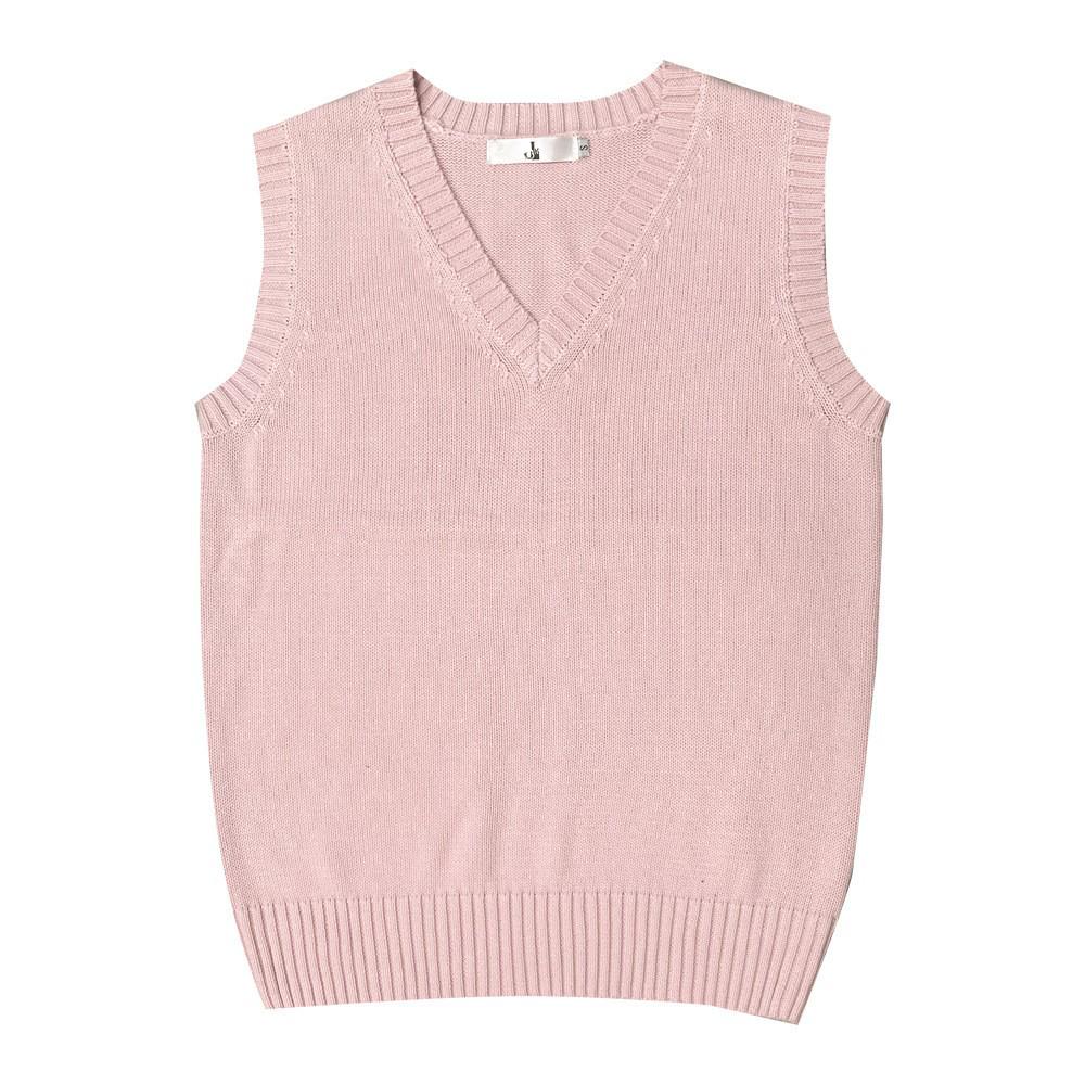 Japanese College Style V-Neck Sweater Vest - Solid Color Knit for Spring & Autumn