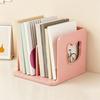 Yousheng Cute Bookends Organizer for Desk Pastel Kids Book Holder Shelf with Multi-Compartment, Anti-Tip Base & Open Design, Study Decor for Textbooks