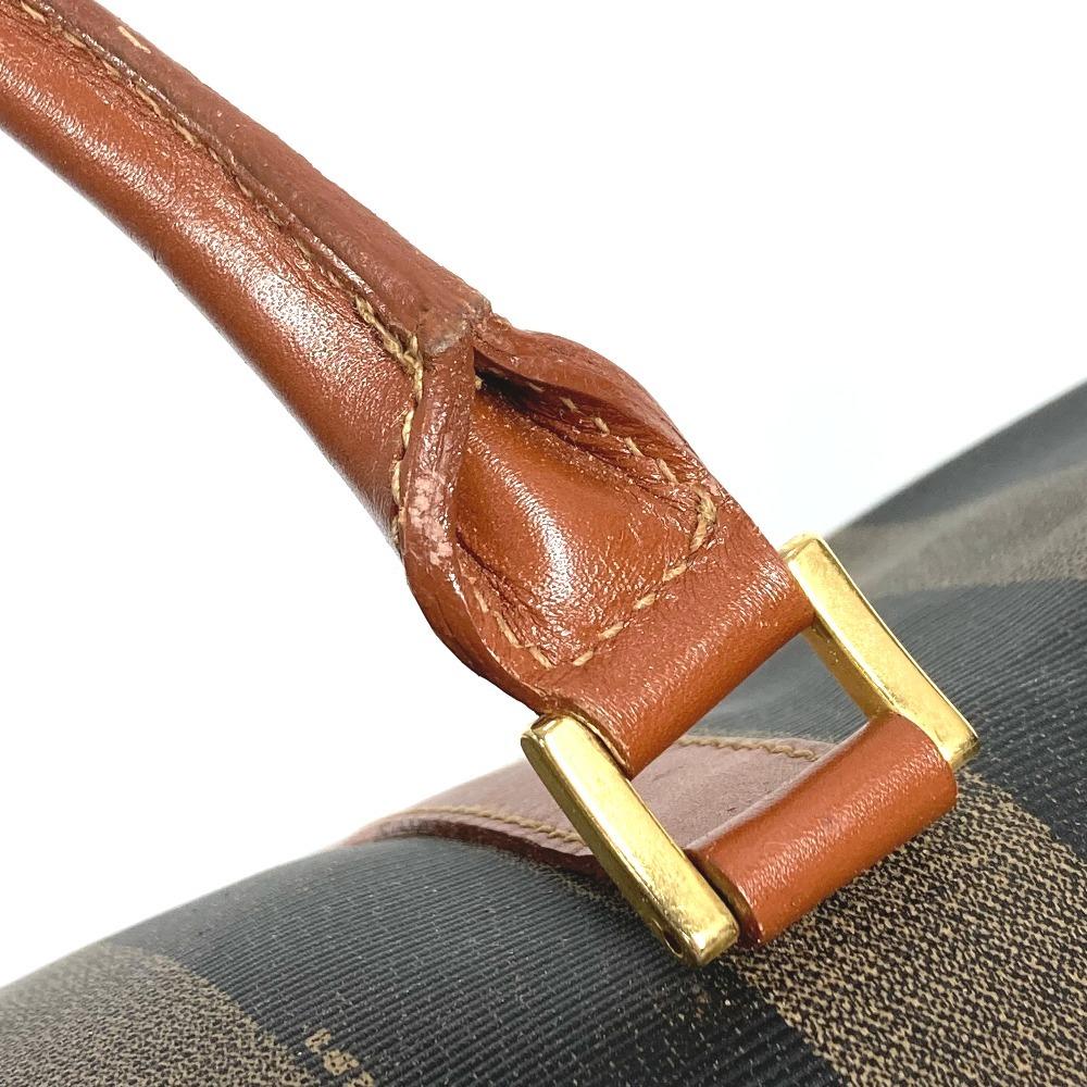 FENDI vintage Pecan travel bag travel bag bag Duffle Bag PVC/Leather khaki/Brown