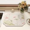 Absorbent Coffee Bar Mat for Espresso Machine, Floral Bird Pattern Non-slip Dish Drying Mat, Diatom Mud Quick Dry Mat for Kitchen Sink Countertop