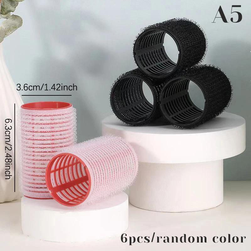 6Pcs  Hair Rollers Heatless Curlers No Heat Hair Bangs Volume Salon Hairdressing Curlers Sticky Hair Styling Tool