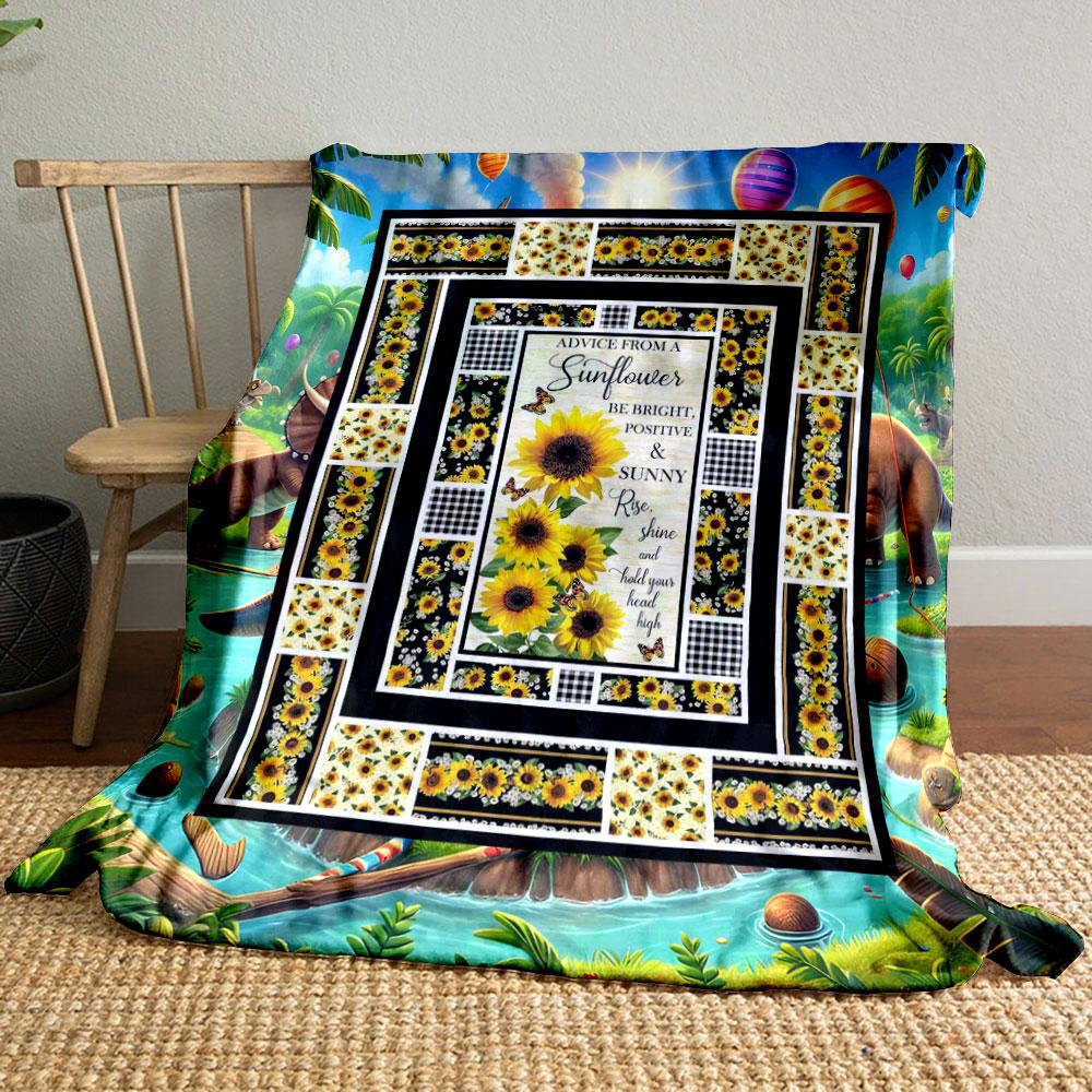 

Sunflower Positive Quote Blanket bedroom Blanket for Livingroom Couch lunch break Soft throw for Friend s festival Gift 80cm x 120cm