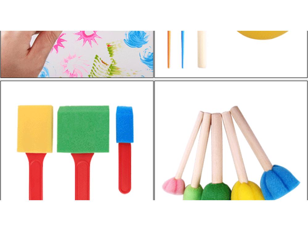 30-Piece Children's Sponge Painting Stamps Set - Art & DIY Graffiti Brushes