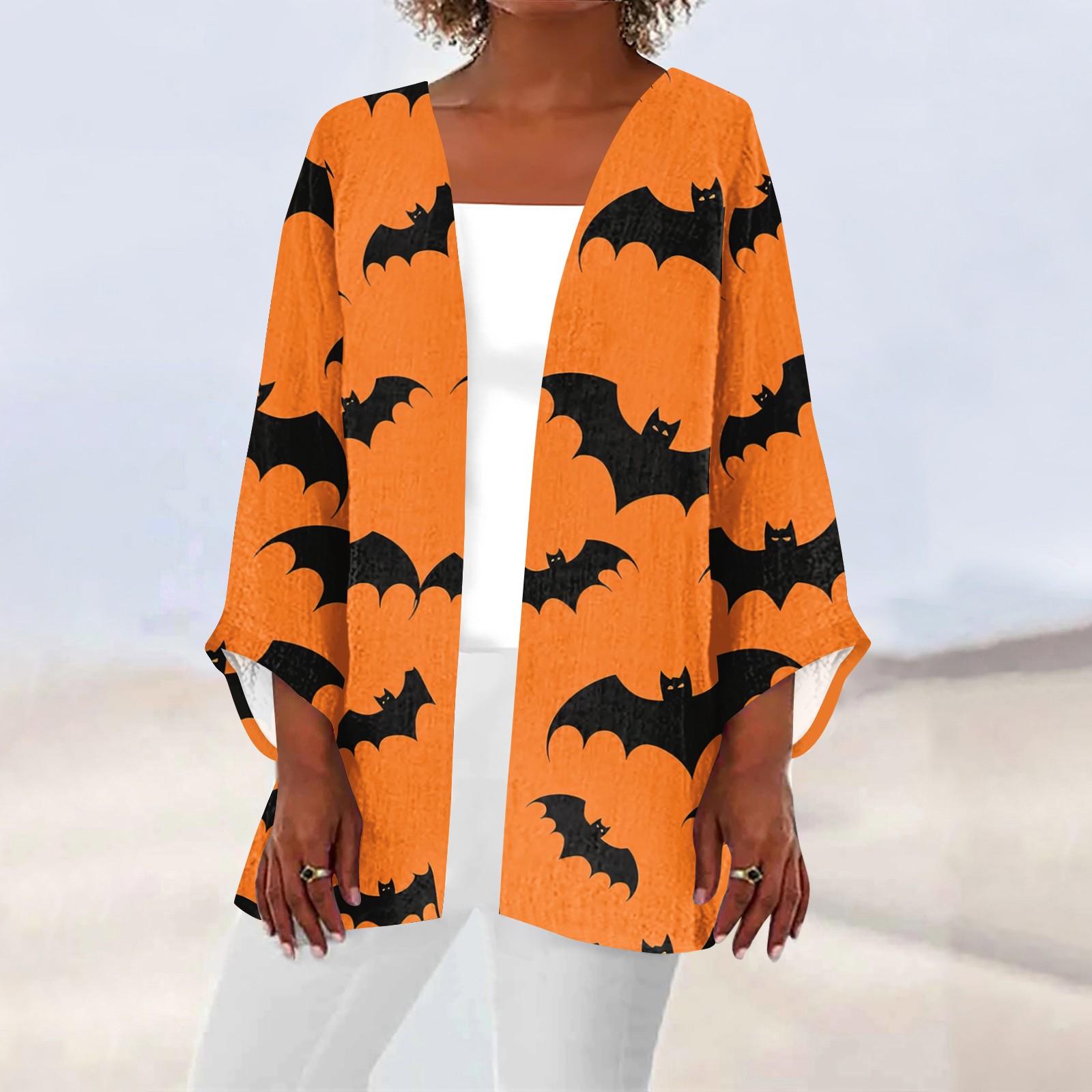 

Жіночий повсякденний модний легкий жакет середньої довжини з принтом XXXXXL помаранчевий