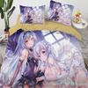 Anime Kawaii Bedding Set Japan Anime Loli Duvet Cover Set Kids Bedroom Cartoon 3D Printed Quilt Cover Bedroom Gift