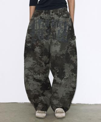 FANCY CLUB Tooth Jam Wide Denim Pants (Camo) F26Qd150