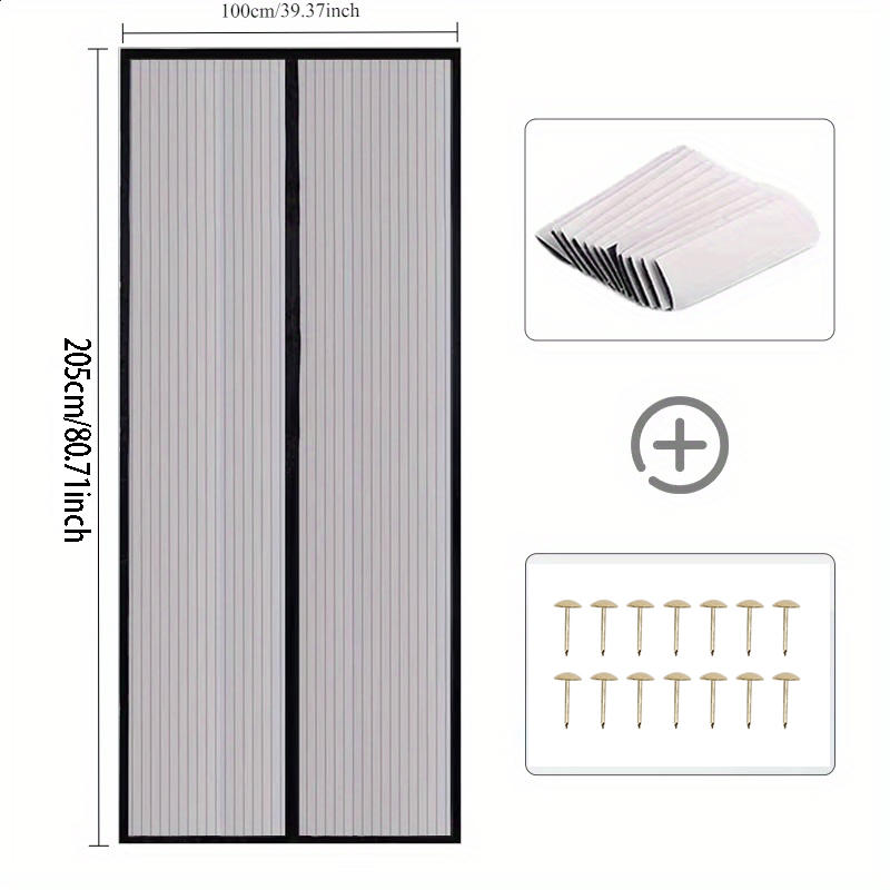 Magnetic Screen Door Curtain Self Closing Anti-mosquito Windproof Mosquito Net Air-Conditioning Partition Curtain