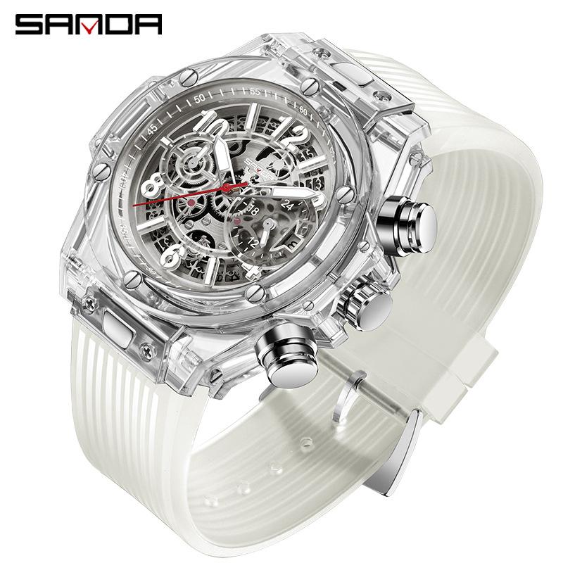 SANDA Brand Luxury Watch Men Wrist Watches Multifunction Sports Waterproof Luminous Sports Casual Clock Men Quartz Watches