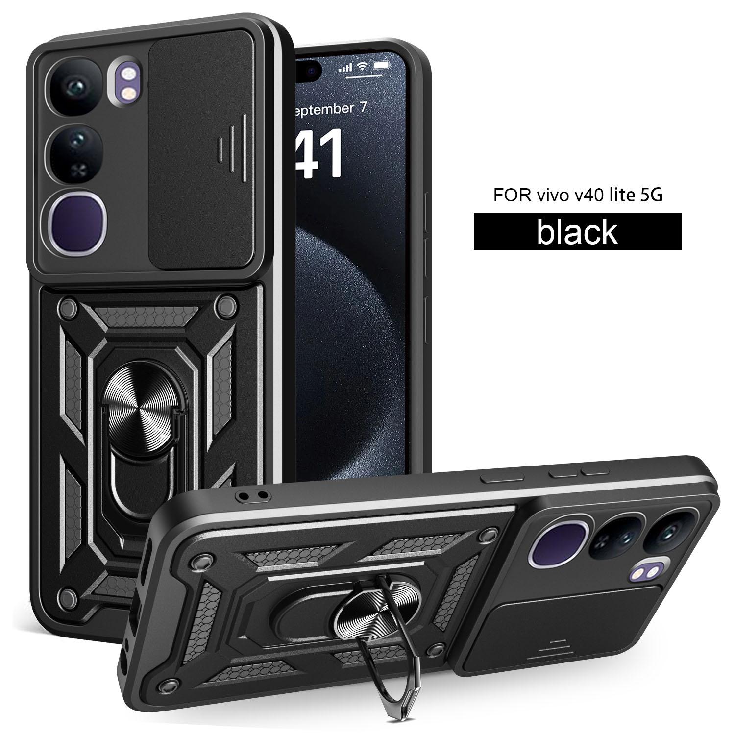 

For Vivo V40 SE 80W Case vivo V40 Lite 4G 5G Cover V40SE Magnetic Ring Holder Armor Phone Case Slide Camera Protect Back Cover vivo V40 se 80W
