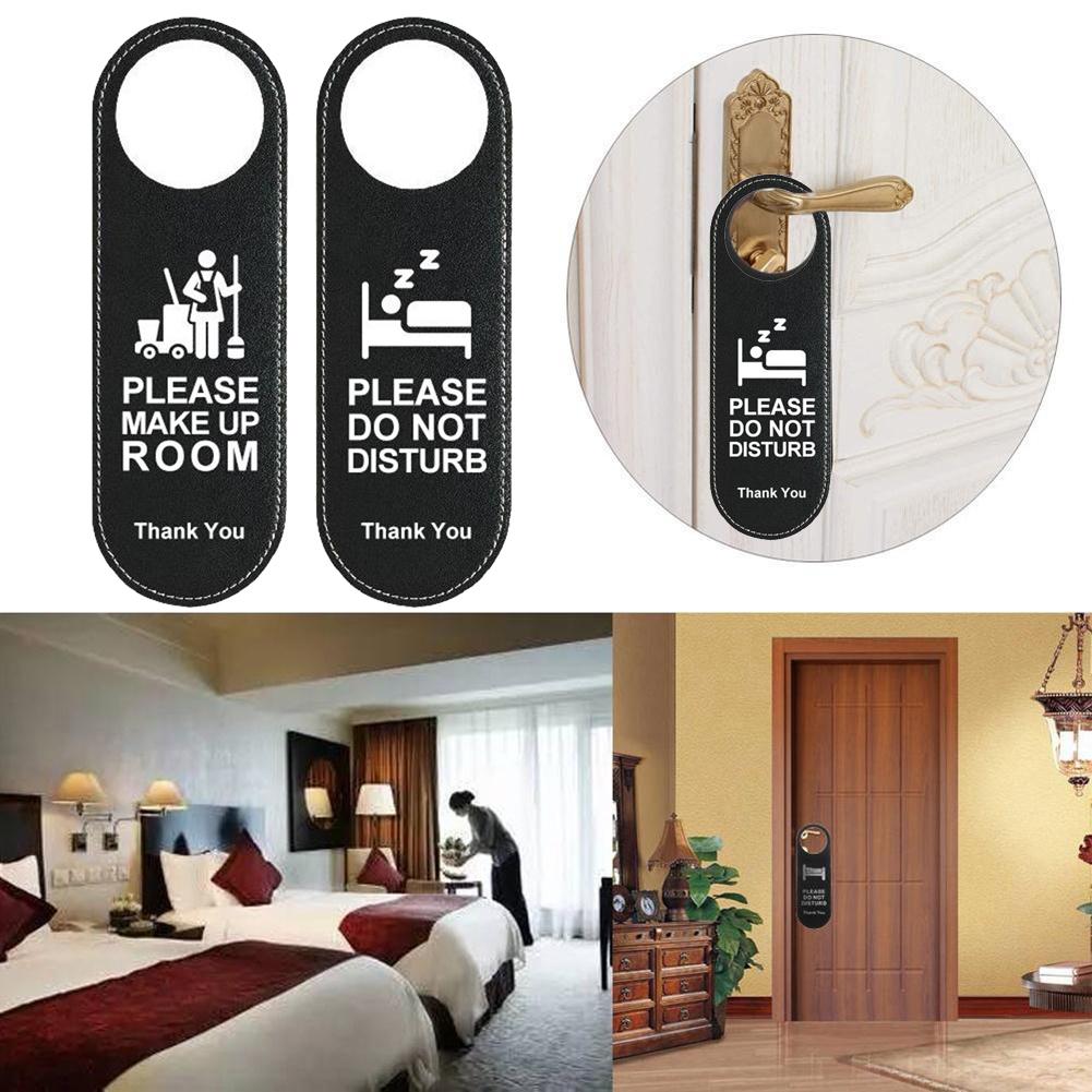 Door Sign Black Hang On Door Or Wall Leather Many Occasions