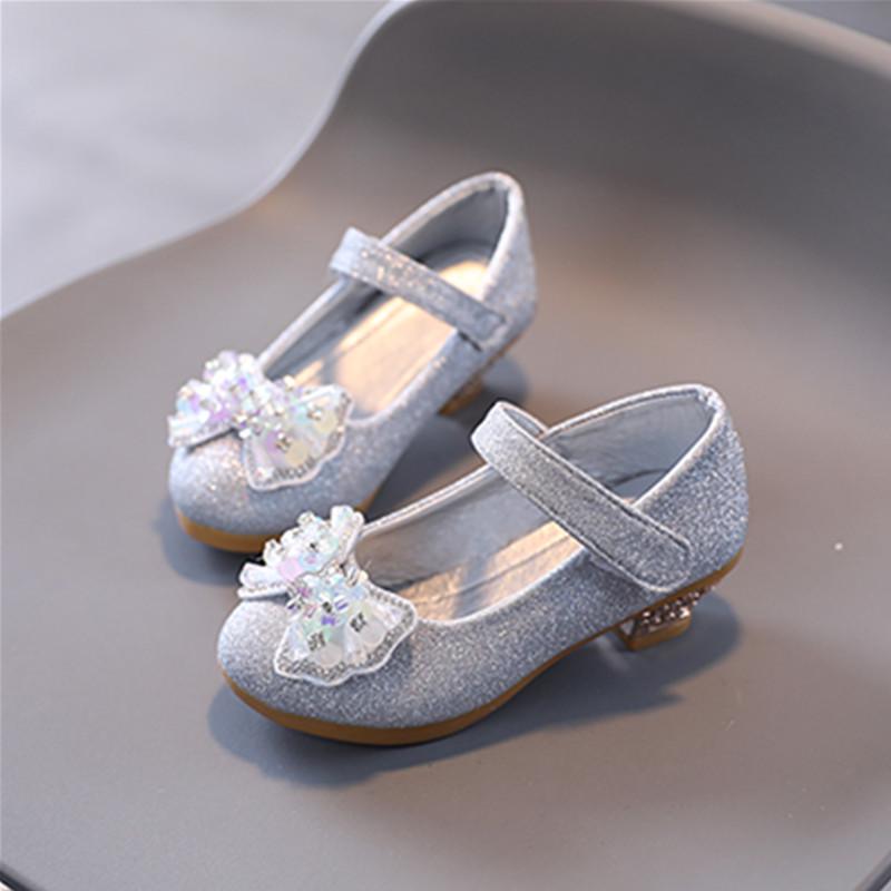 2023 Princess Crystal High Heels with Bow - Formal Leather Shoes for Girls' Runway and Performance