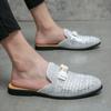 Men Half Slipper Shoes for Men Rhinestone Luxury Loafers Man Male Fashion Casual Shoes Mules