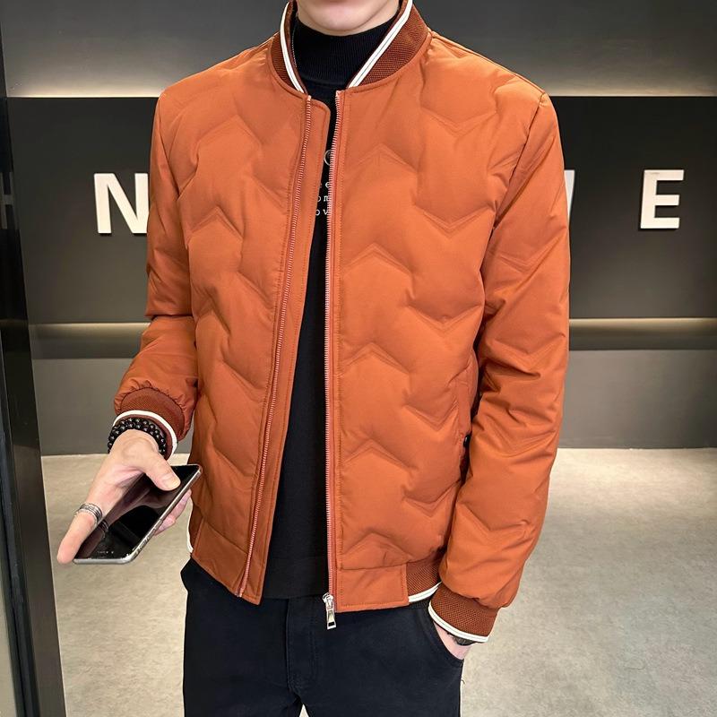 Baseball collar down jacket men's winter thickened warm and cold% white duck down cold jacket men's light cold