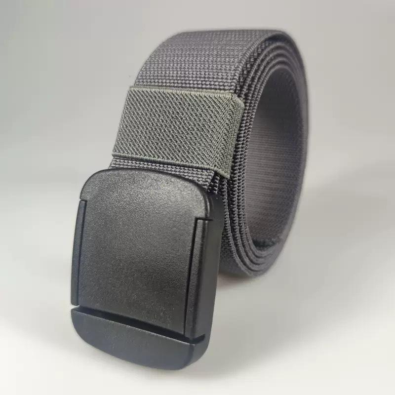 Men's Tactical Nylon Belt with Leather Trim and Automatic Non-Metal Buckle