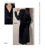 Guiruo Velvet Lace-Up Robe & Sexy Pleated Cuffs Suit for Autumn/Winter