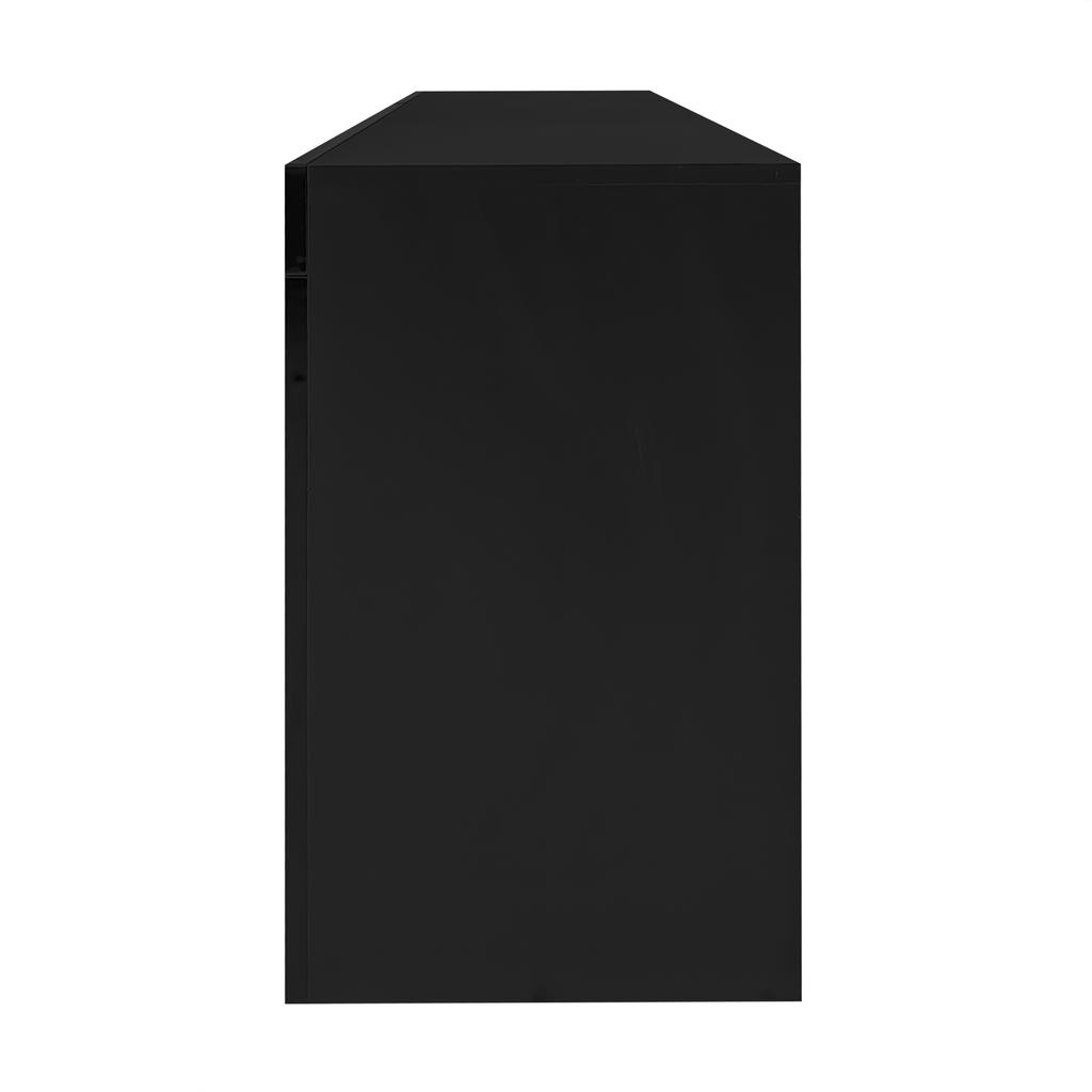 Mobile TV Alto Lucido 160*35*60cm con Illuminazione LED, 3 Scomparti Aperti, 2 Ante, 2 Cassetti, Controllo App Smart, per TV da 70 Pollici, Supporto TV Alto Lucido