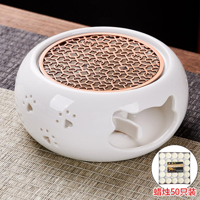 

Electric Tea Warmer Ceramic Base Heating Pot Candle Stove for Home Use Keep Warm Herbal Tea Maker JP
