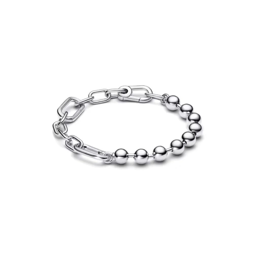 925 Silver Leaves Pearl Blue Bracelet Women Fashion Jewelry DIY Handmade Beaded Accessories