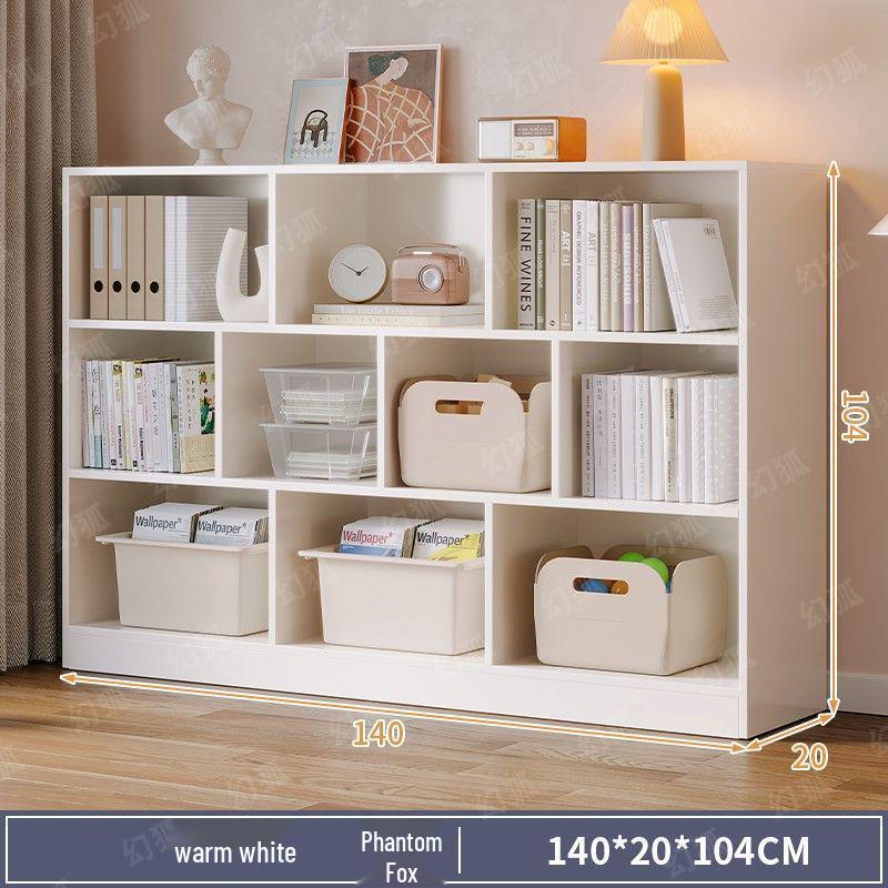 Freestanding Multi-Layer Bookshelf and Storage Cabinet for Bedroom