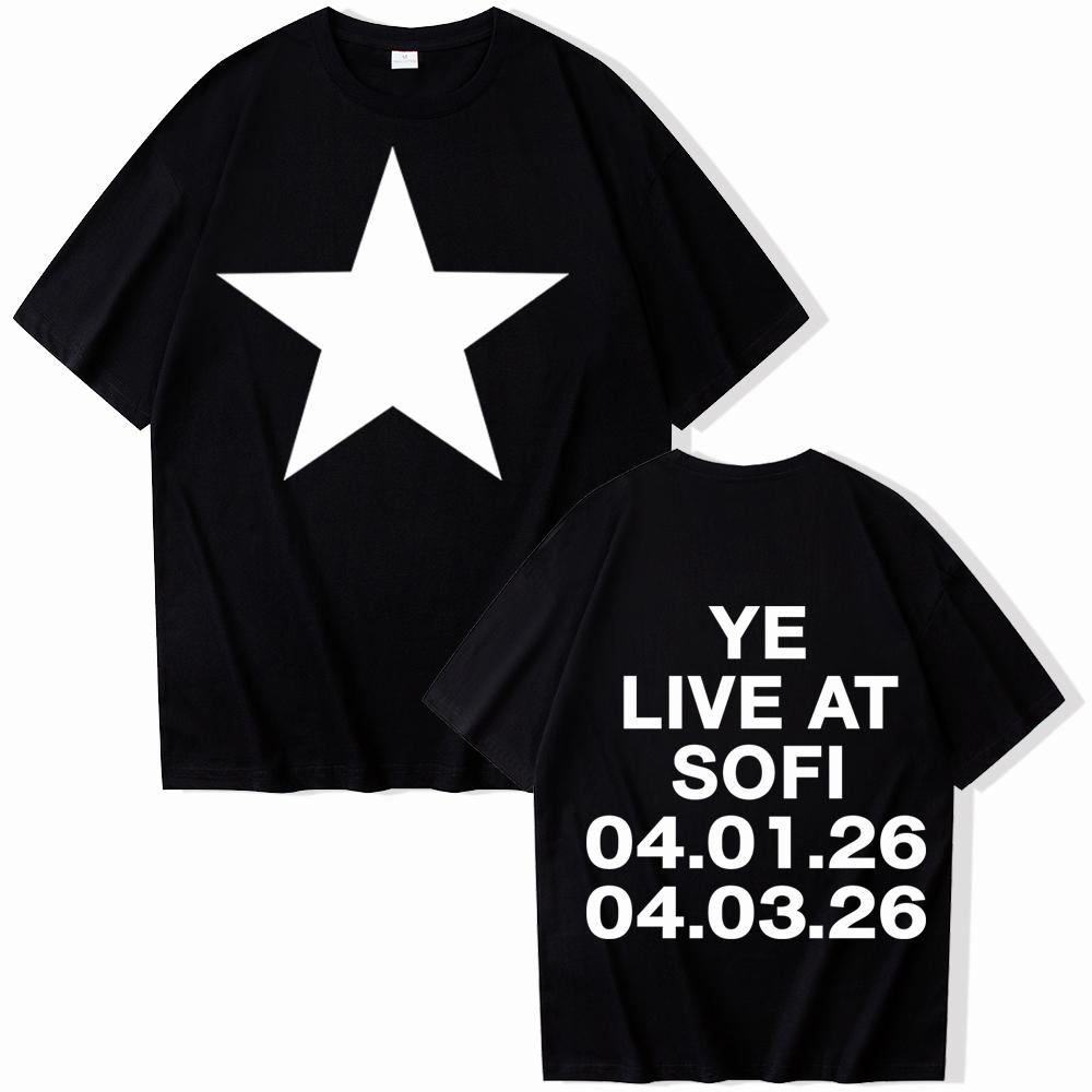 

Bully Kanye West Ye Live At Sofi Tshirt Summer Unisexs and Womens Cotton Clothing Hip Hop Fashion Short Sleeve Top Streetwear M