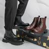 Fashion Winter Business Men Work Boots Black-brown Thick-soled Durable Lace-up Fashionable Chelsea Boots Training Boots Men Sizes 38-46