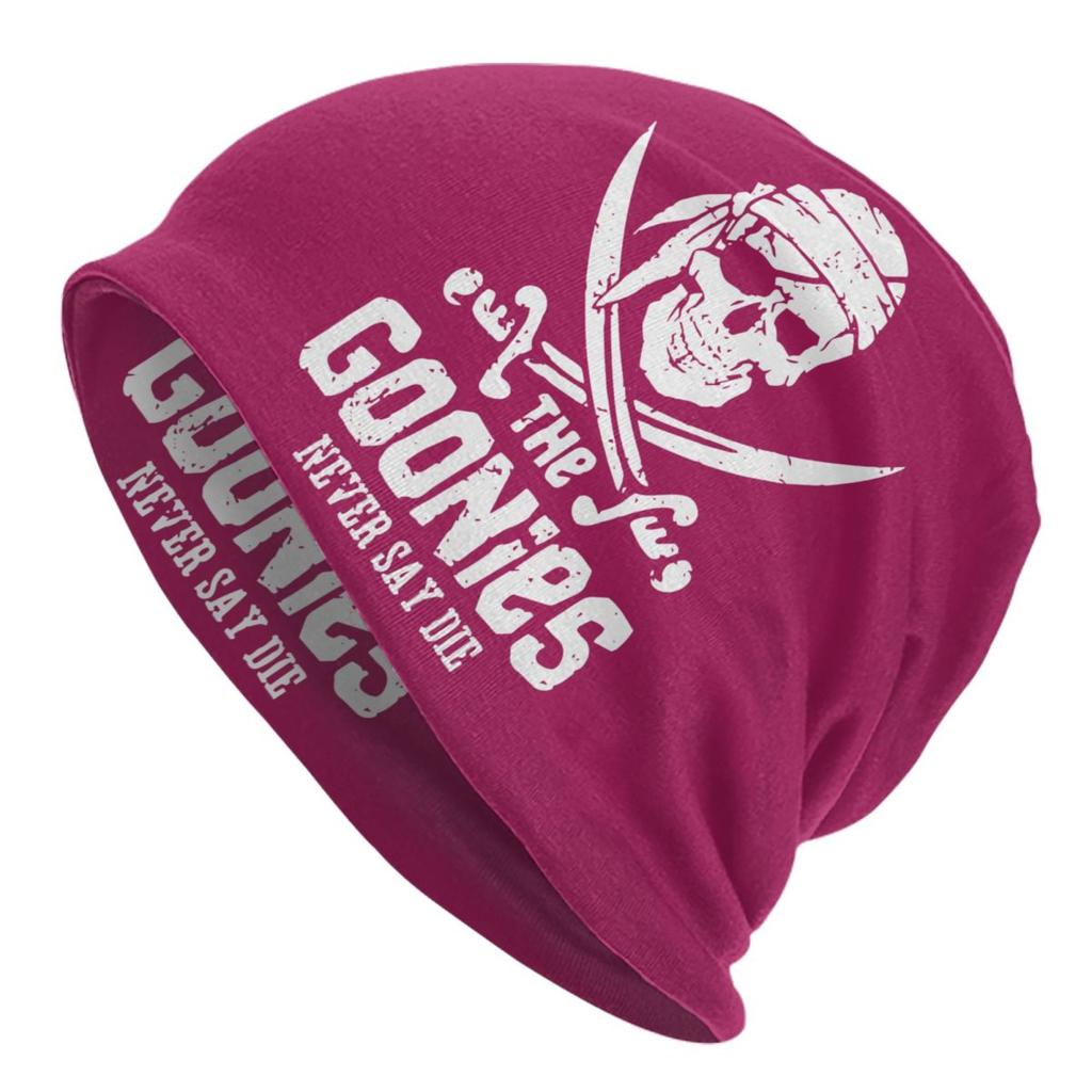 Goonies Never Say Die Skullies Beanies Caps For Unisex Women Unisex Street Winter Warm Knitting Hat Adult Pirate Skull Bonnet Hats