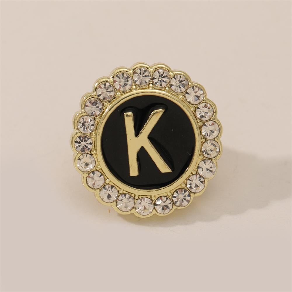 26 English Initials A-Z Brooches Classic Full Around Crystal Golden Alphabet Pins For Women Men Girls Clothes Bag Jewelry Gift