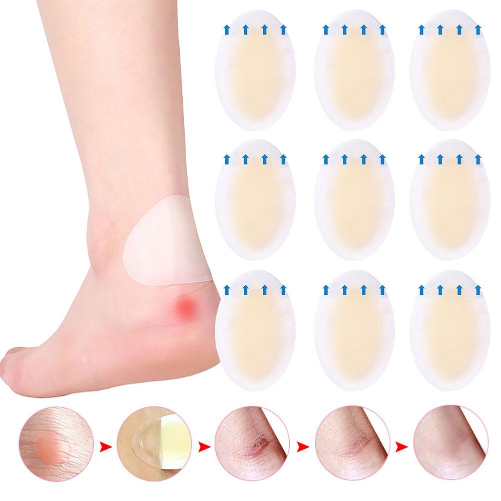 20pcs Anti Slip Heel Cushions Pads Non-Slip Inserts Hydrogel Foot Patch Oval Heel Stickers Women Men Foot Heel Care Protector