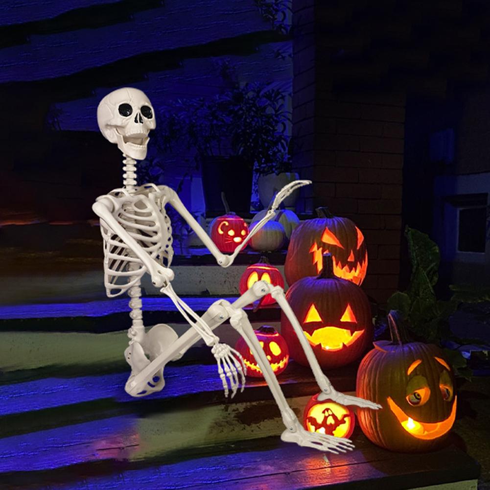 5.4FT Halloween Life Size Skeleton Halloween Skeleton With Movable Joints Realistic Full Body Skeletons For Halloween Props Spooky Party Decoration