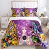 Admire Saint Seiya Pattern Bedding Set Printed Bed Set Duvet Cover Sheet Pillowcase Bed Soft Quilt Cover Full Queen King Size