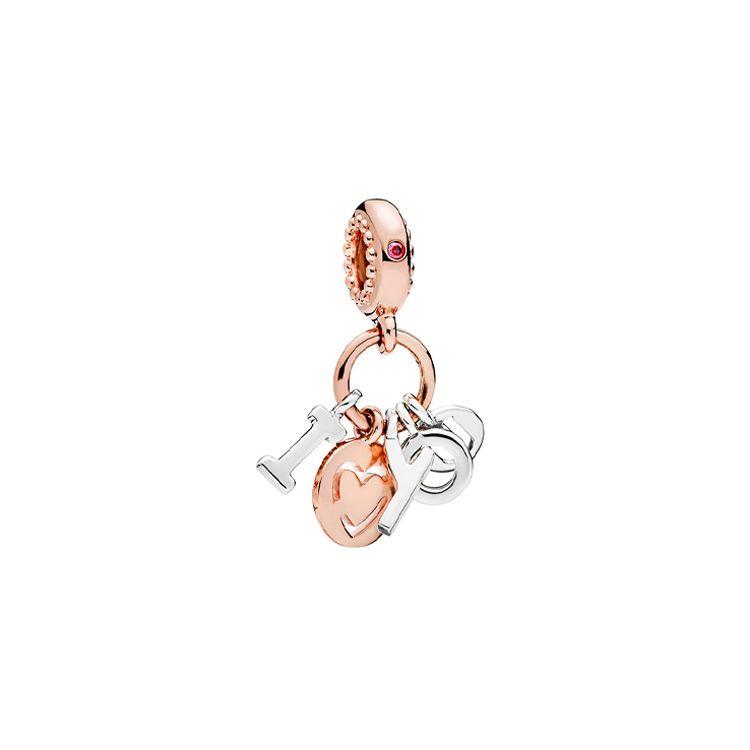 Pandora I Love You Rose Charm Women Charm 786596CZR Box,Multicolor