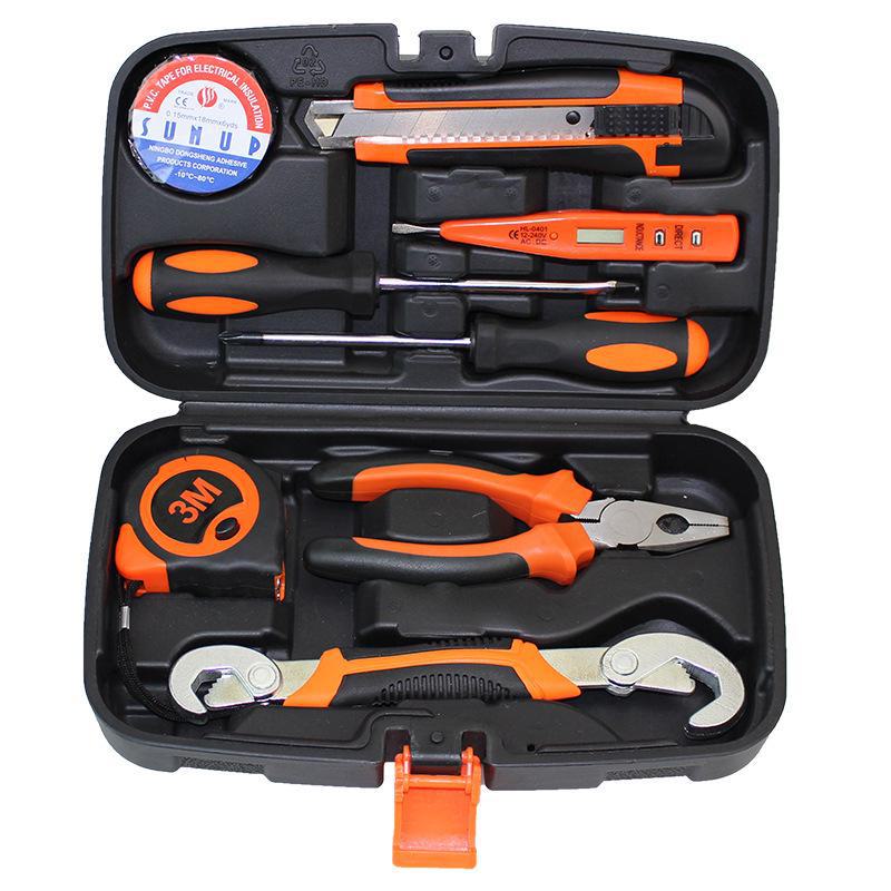 Household Hardware Tool Set: Electric & Impact Drill Combo with Toolbox for Vehicle Repair