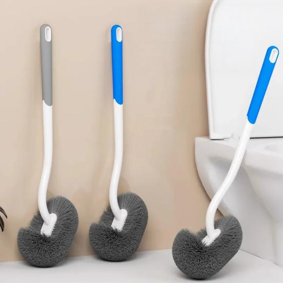 Toilet Brush with Suspension Design Hemisphere Head Extended Handle Suspension Style Toilet Brush Bathroom Cleaning Tool