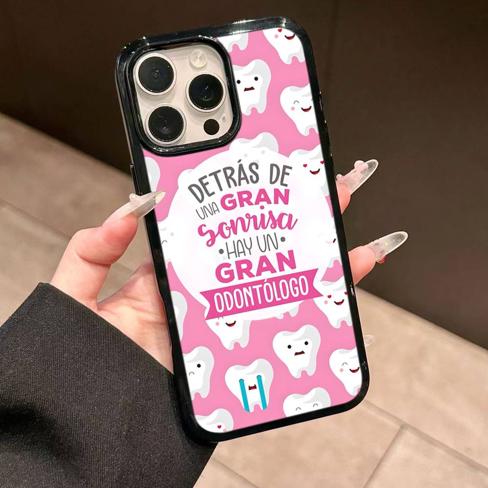

Cute Dentist Teeth Phone Case For IPhone 17 Pro 16 Plus 16 Pro Max 15 14 13 12 11 PC+TPU Back Cover iPhone 11