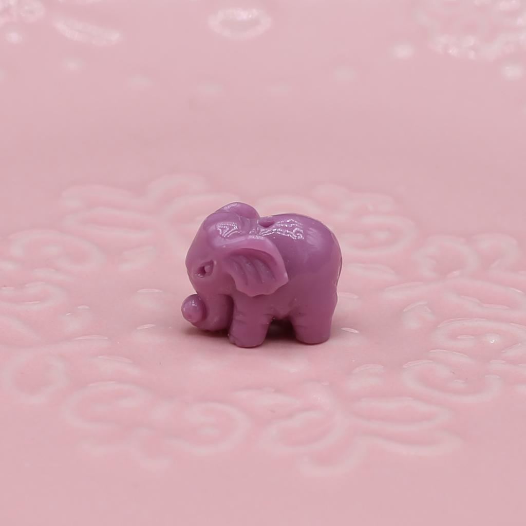 30Pcs/Bag Synthetic Coral Beads Elephant Shaped Perforated Loose Spacer Beads for Jewelry Making DIY Pendants Necklaces Keychains Accessories