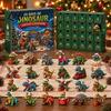 Dinosaur Toys Countdown Box Advent Calendar 24Pcs Acrylic Ornament Set with Cute Themed Christmas Decor Dino Figures Box Gift for Kids Holiday