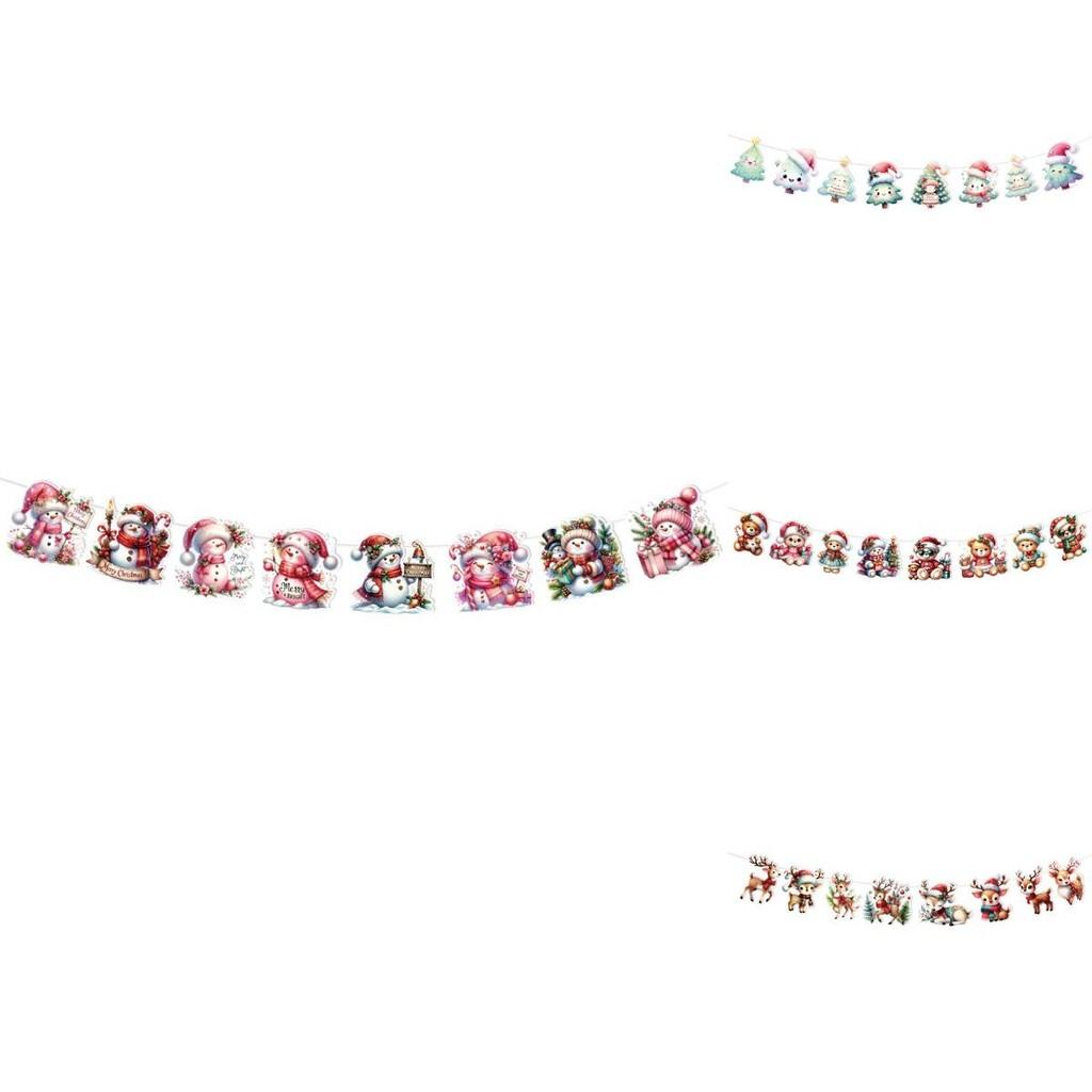 Christmas Year New Party Reindeer Banner Ribbon Holiday Decoration Supplies