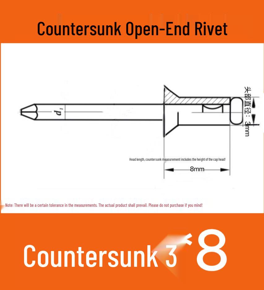 Aluminum Flat Head Iron Core Countersunk Pop Rivets