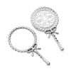 Noble Ancient Court Style Handheld Makeup Mirror Round Shape Round Cosmetic Mirror  Cosmetic Use