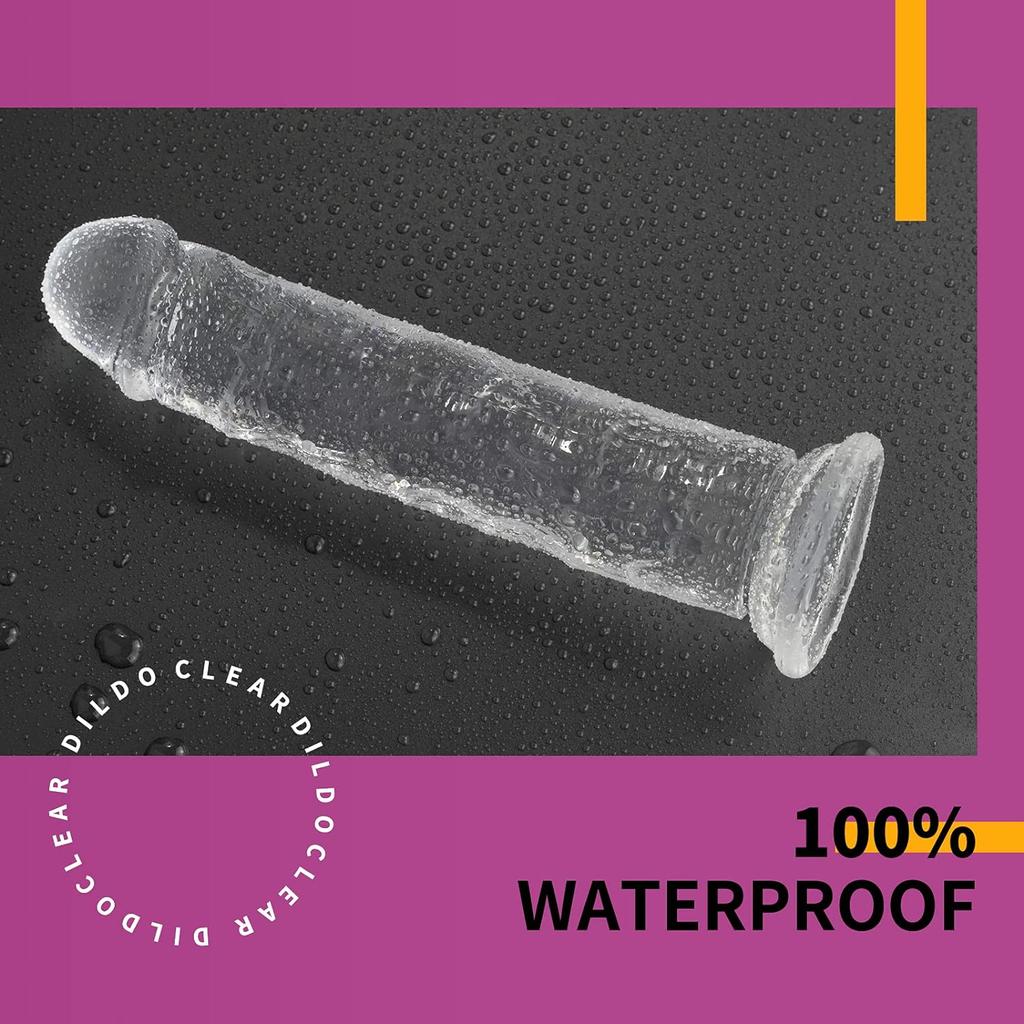 MoDi Realistic Dildo for Women Beginner Clear Dildo with Strong Suction Cup Hands-Free Play for Adult Sex Masturbator G Spot